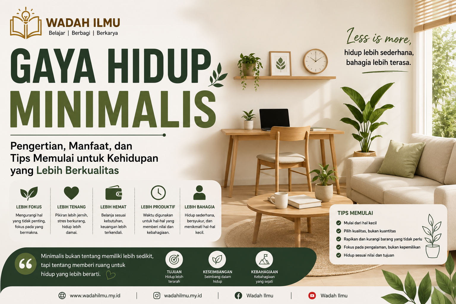 Gaya Hidup Minimalis: Pengertian, Manfaat, dan Tips Memulai untuk Kehidupan yang Lebih Berkualitas