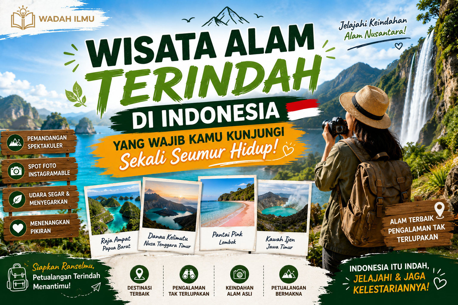 Wisata Alam Terindah di Indonesia yang Wajib Kamu Kunjungi Sekali Seumur Hidup